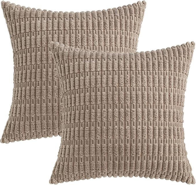 MIULEE Pack of 2 Corduroy Decorative Throw Pillow Covers 18x18 Inch Soft Boho - Image 6