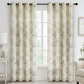 Yakamok Grey Floral Linen Curtains by Yakamok