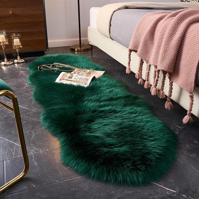 EasyJoy Ultra Soft Fluffy Shaggy Area Rug Faux Fur Rug Chair Cover Seat Pad by EasyJoy