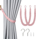 NICEEC 2 Pack Natural Cotton Rope Curtain Tiebacks Elegant Boho Style by NICEEC