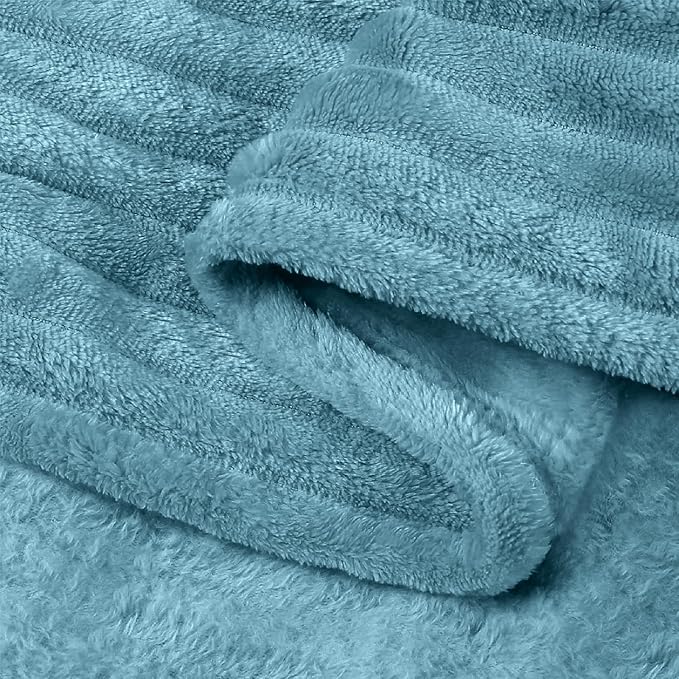 BEDELITE Fleece Throw Blanket for Couch – 3D Ribbed Jacquard Soft and Warm - Image 9