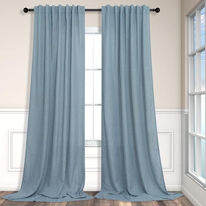 Pitalk Living Room Extra Wide 60 Inch Curtains 2 Panels Back Tab Pocket Light by Pitalk