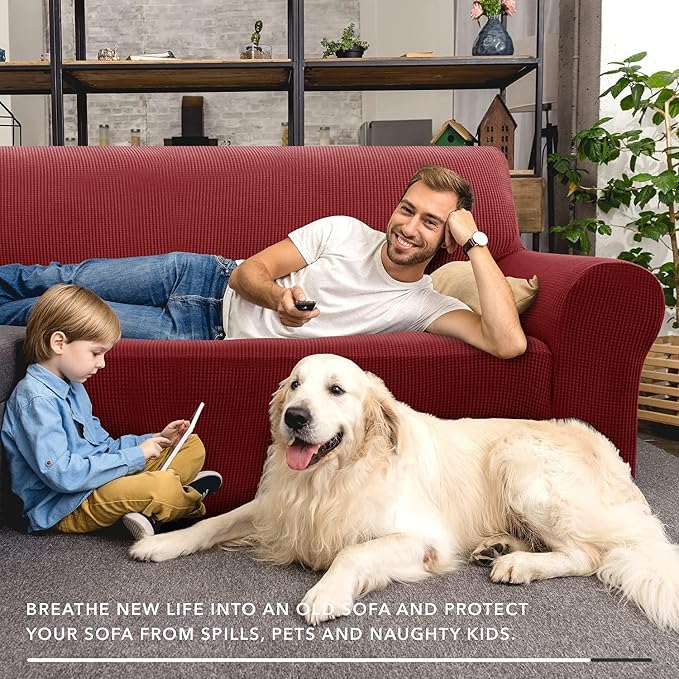 ZNSAYOTX Super Stretch Couch Cover Love Seat Sofa Covers - Image 8