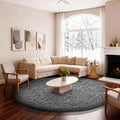 Ophanie Round Rug 6Ft Grey Circle Area Rugs, Fluffy Fuzzy Large Bedroom Carpet by Ophanie