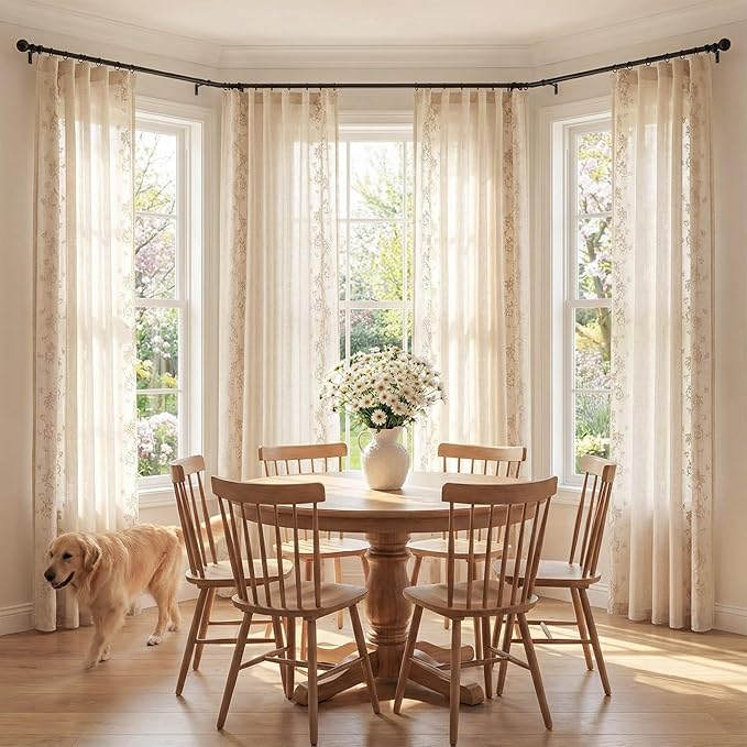 jinchan Evelyn Embroidered Linen Curtains - Image 3