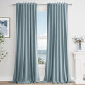 Guken 100% Blackout Linen Curtains 90 Inch Length 2 Panels Set by Guken