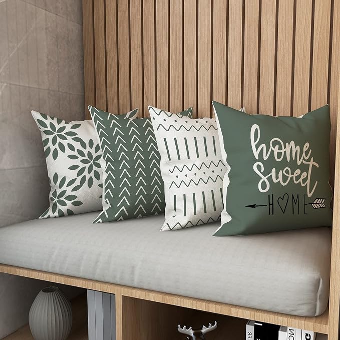 YCOLL Pillow Covers 18x18 Set of 4, Modern Sofa Throw Pillow Cover, Decorative - Image 5