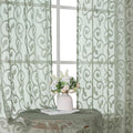 OWENIE Sage Green Sheer Curtains 63 inch Length by OWENIE
