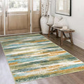 Lansny Modern Abstract 4x6 Living Room Washable Rug Non-Slip Soft Bedroom Area by lansny