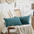 Fancy Homi 2 Packs Teal Lumbar Decorative Throw Pillow Covers 16x28 Inch by Fancy+Homi