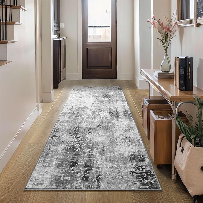 Ompaa 2x6 Rug Runners for Hallways Kitchen Runner Rug Non Slip Washable Grey by OmpaaHomeDecor