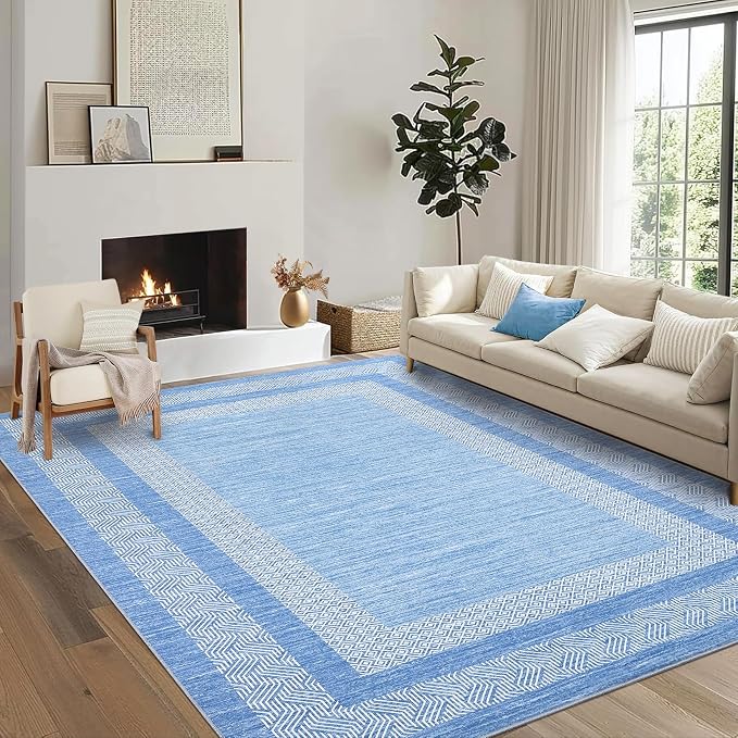 GarveeHome Modern Geometric Area Rug 5x7 Distressed Bordered Washable Non Slip - Image 2