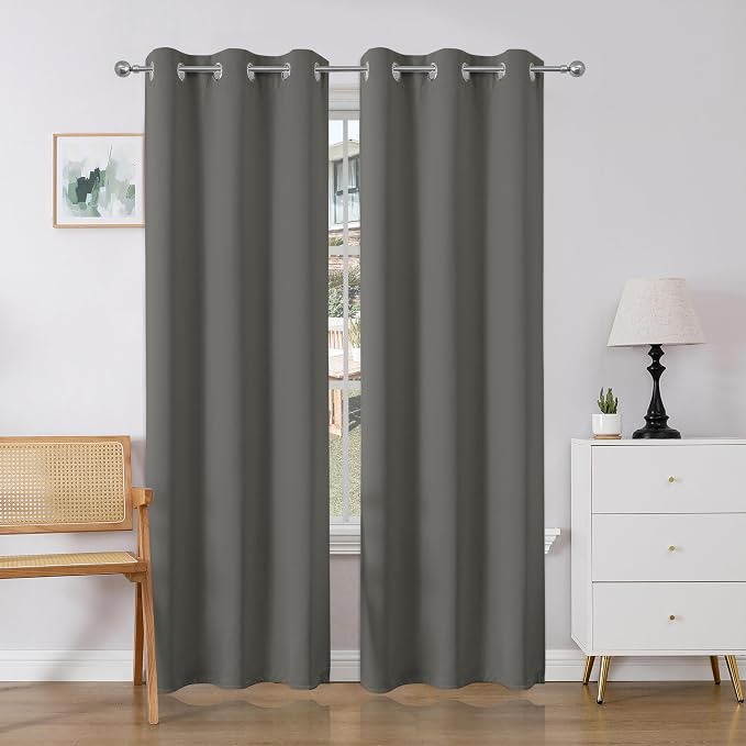 Joydeco Blackout Curtains 84 Inch Length 2 Panels Set, Thermal Insulated Long by JOYDECO