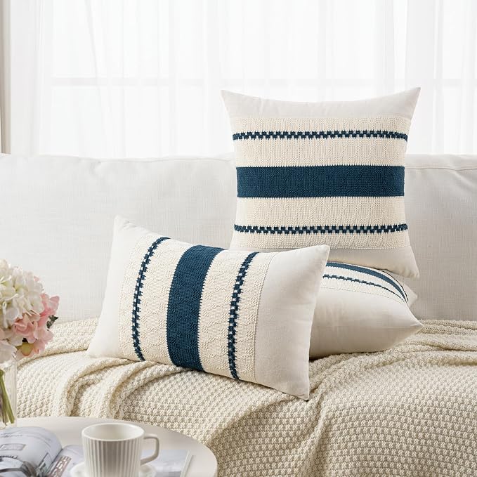 Fancy Homi Set of 1 Boho Teal Decorative Throw Pillow Cover 18x18 Inch - Image 6