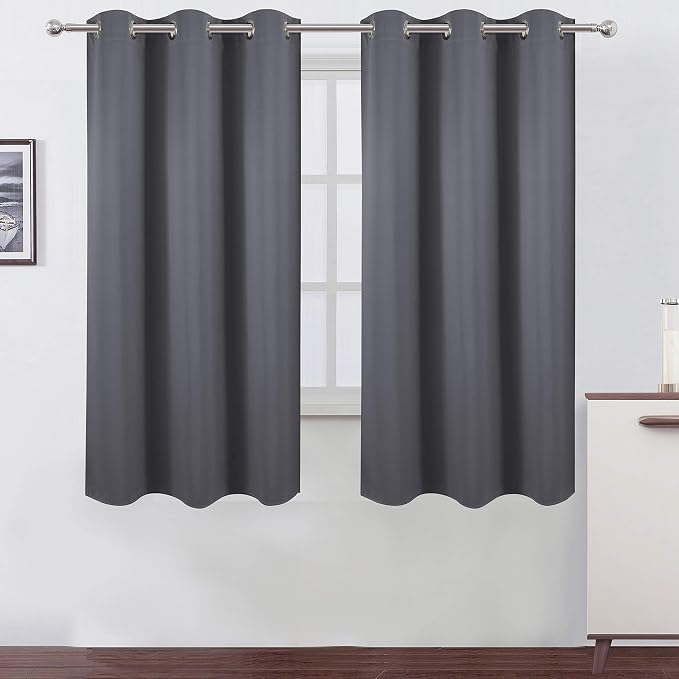 LEMOMO Grey Thermal Blackout Curtains/38 x 63 Inch/Set of 2 Panels Room by Lemomo