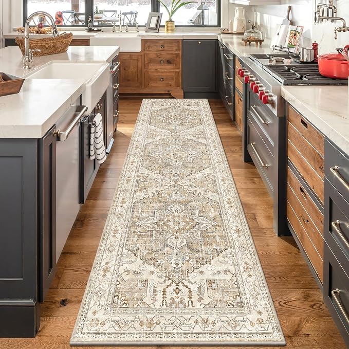 Yamaziot Washable Runner Rug, 3x10 Non-Slip Boho Vintage Hallway Rug by Yamaziot