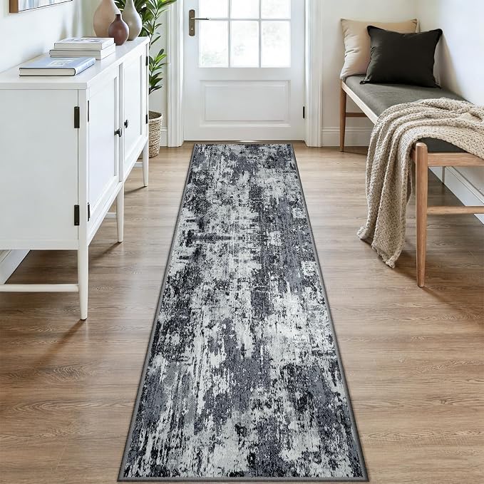 Washable Area Rugs 2x9 Non-Slip Modern Abstract Soft - Image 2