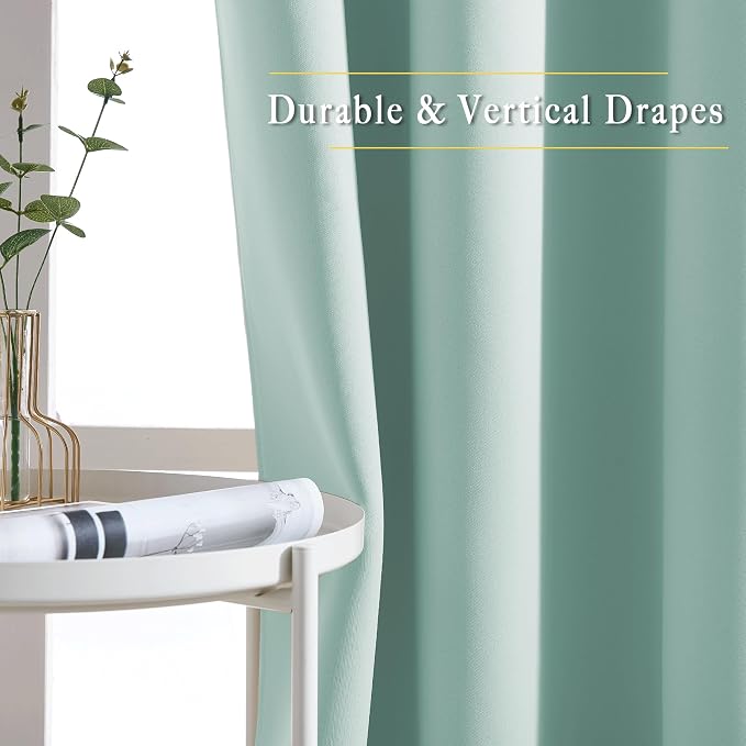 NICETOWN Aqua Blue Curtains 102 inches Long, Grommet Thermal Insulated Solid - Image 5