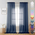 Lecloud Sheer Curtain Panels Set 96" Inches Long, Solid Voile Light Filtering by Lecloud