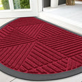Smiry Half Circle Front Door Mat Outside Entrance, Heavy Duty Sturdy Natural by Smiry