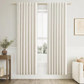 Guken Cream 100% Blackout Linen Curtains 80 Inch Length 2 Panels Set by Guken