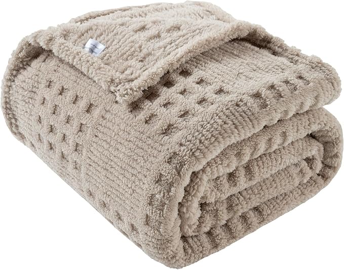 90x104 Inch Brown Waffle Queen Blanket by Unknown