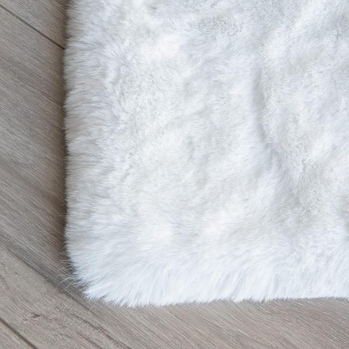 ORINOVA White Faux Fur Rug 5x7 Rugs - Image 6