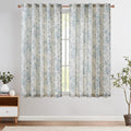 jinchan Linen Blend Curtain Floral Curtains by JINCHAN