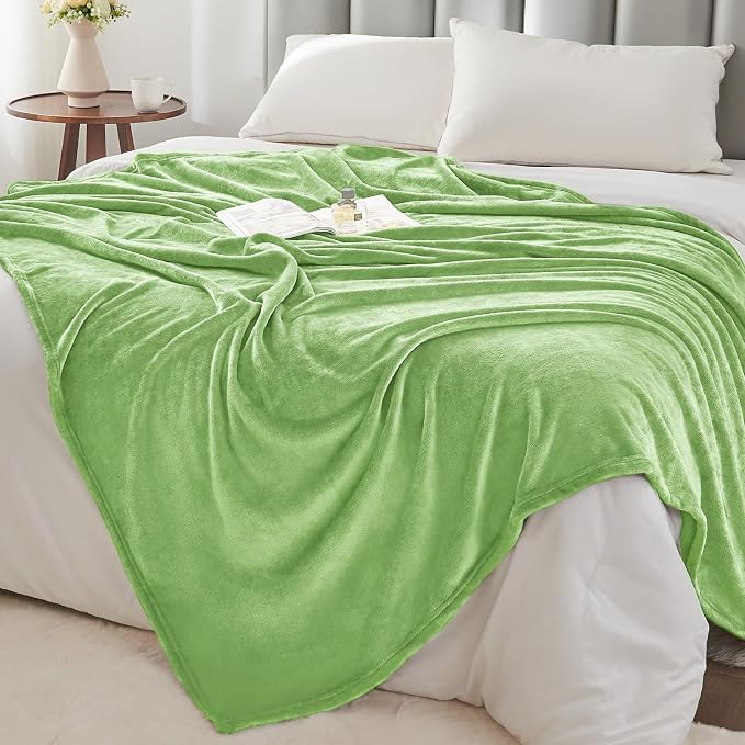 BEDELITE Fleece Blanket Grass Green Throw Blankets - Image 6