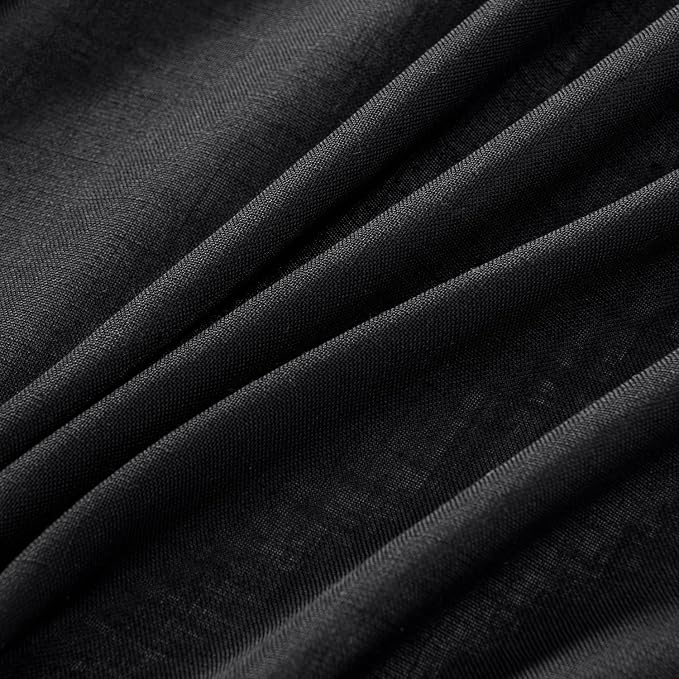 MIULEE Black Linen Curtains 96 Inch Length 2 Panels - Image 4