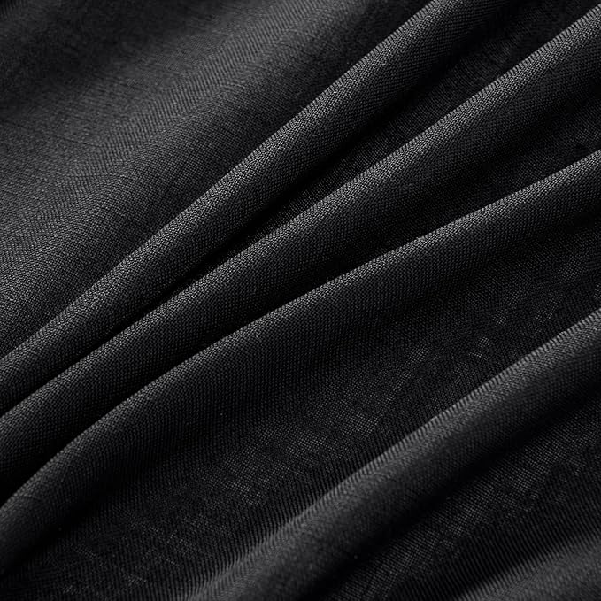 MIULEE Black Linen Curtains 84 Inch Length 2 Panels - Image 4