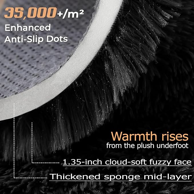2x6 Runner Rug for Bedroom: Fluffy Shag Soft Washable Rugs Small Fuzzy Plush - Image 2