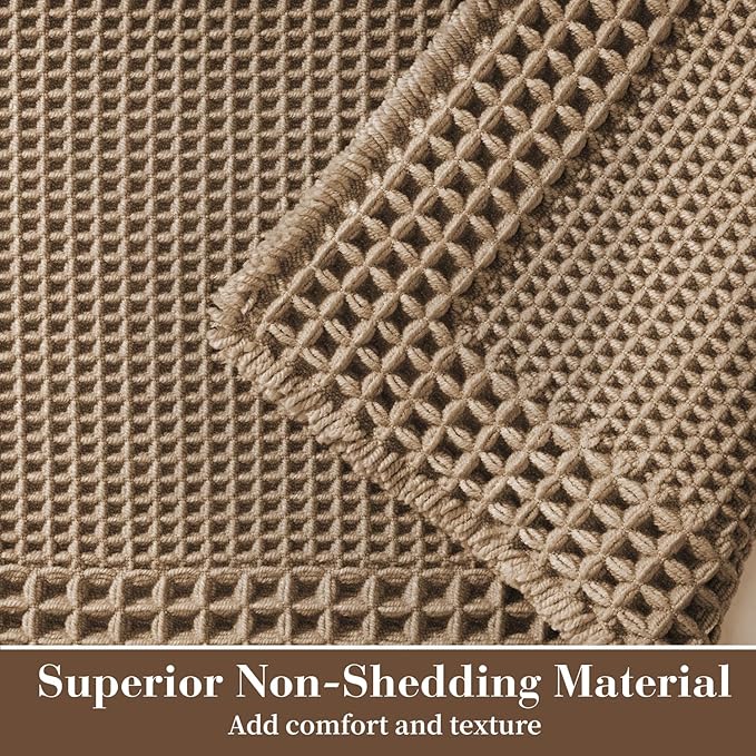 RESARE Waffle Bath Mat, Super Absorbent Non Slip, Machine Washable, Ultra Soft - Image 2