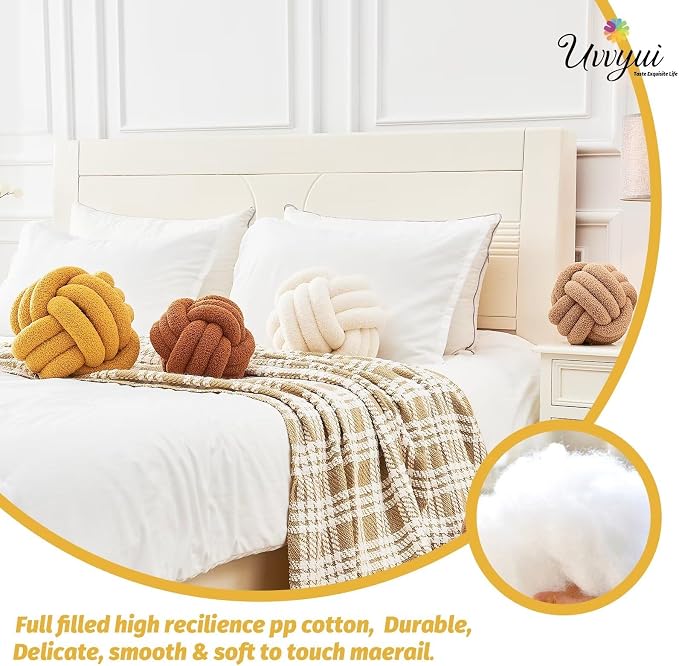 Uvvyui Knot Pillow Ball, Soft Home Decorative Pillows, Round Throw Pillow - Image 3