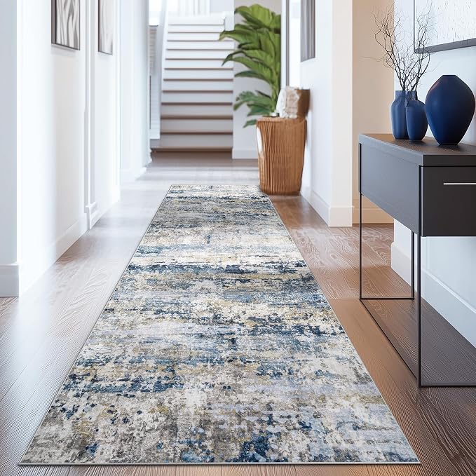 Area Rugs 2x8 Runner Rug: Washable Hallway Rug Modern Abstract Neutral Soft - Image 6