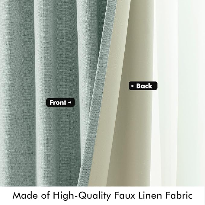 MIULEE 100% Blackout Linen Curtains - Image 6
