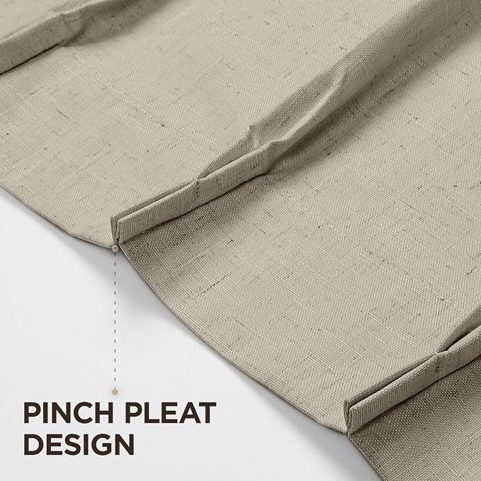 Joydeco Pinch Pleated Linen Curtains - Image 5
