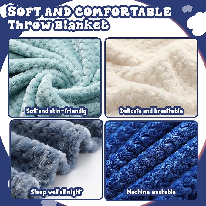 Newwiee 4 Pcs Flanne Fleece Throw Blanket - Image 4