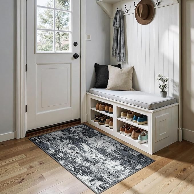 Washable Area Rugs 3x4 Non-Slip Modern Abstract Soft by RELEANY