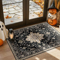 RELEANY Area Rugs 3'x5' Washable Non-Slip, Floral Vintage Distress Print by RELEANY