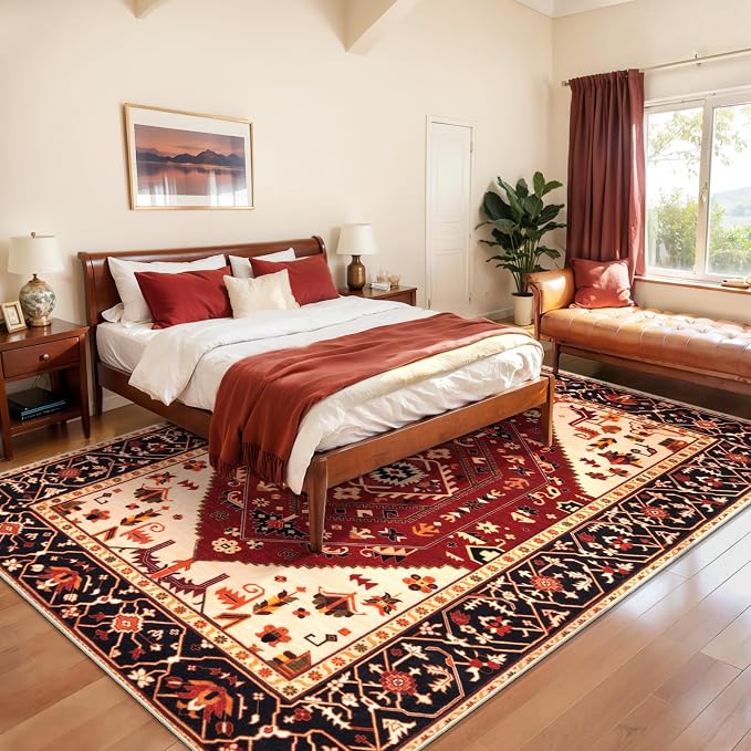SERISSA Washable Rugs 8x10 Area Rugs, Large Non-Slip Boho Living Room Rug - Image 3