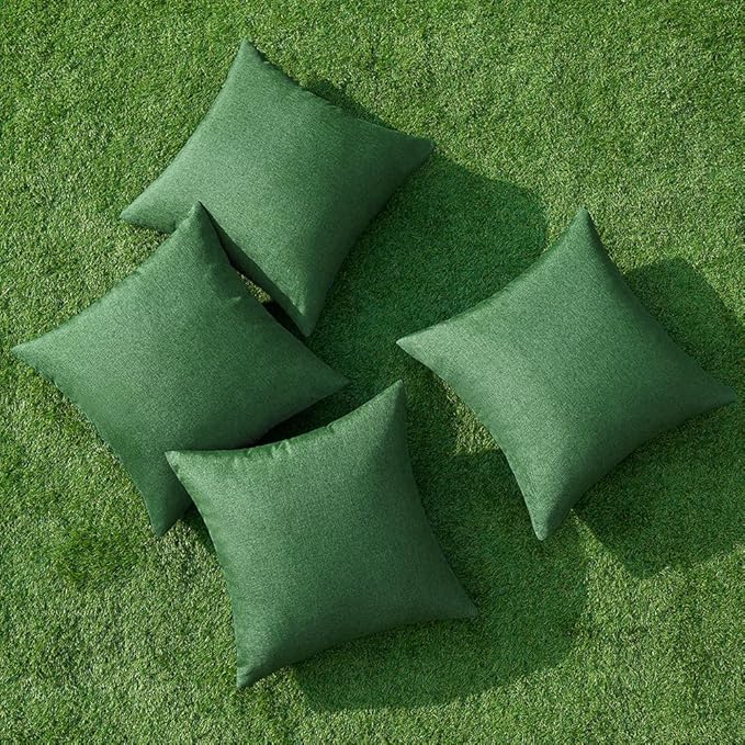 MIULEE Pack of 4 Decorative Solid Waterproof Throw Pillow Covers Linen Garden - Image 4