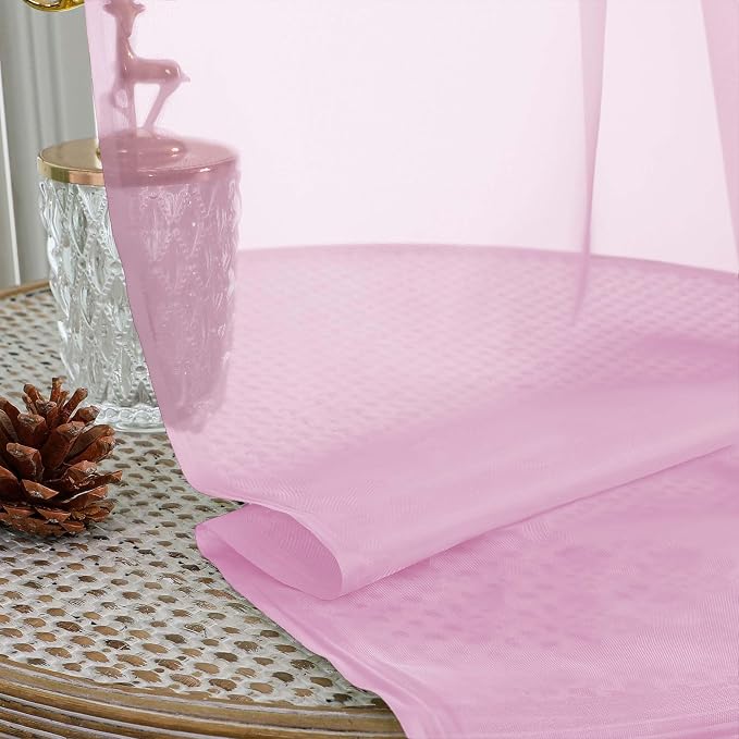 OVZME Light Pink Bedroom Curtains 2 Panel Sets 90 Inch Length, 59 Inch Extra - Image 2