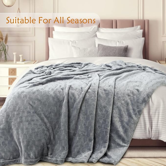 TOONOW Fleece Bed Blanket Queen Size 90x90 inches, Super Soft Fluffy Fuzzy - Image 2