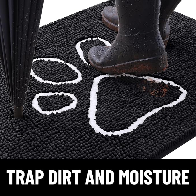 Smiry Dog Door Mat for Muddy Paws, Absorbent Dirt Trapper Non Slip Quick Dry - Image 2