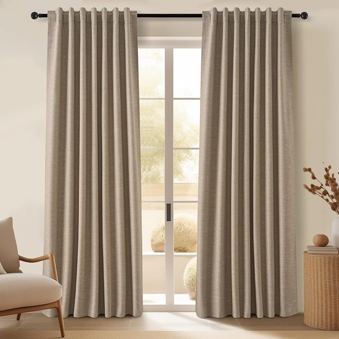 Topfinel Dark Flax 78 Inch Long Curtains by Topfinel