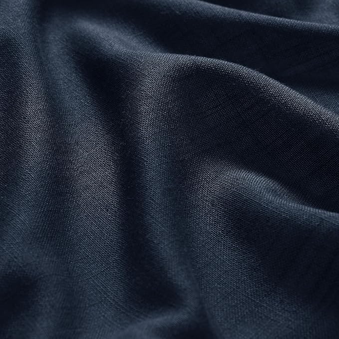 Navy Blue Linen Curtains 96 inches Long - Image 5