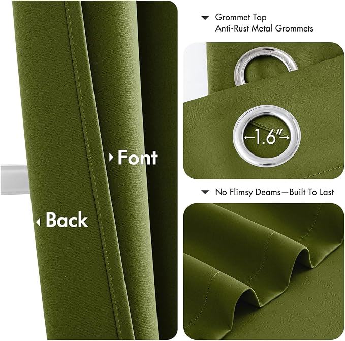 MIULEE Bedroom Blackout Curtains Thermal Insulated Room Darkening Drapes - Image 4