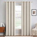 MIULEE Linen Curtains for Bedroom 100% Blackout Thermal Insulated Birch Grommet by MIULEE