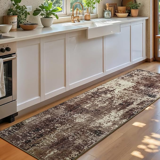 Runner Rug for Kitchen Coffee Hallways Runner Rug Non Slip 2'6''x8' Washable - Image 2